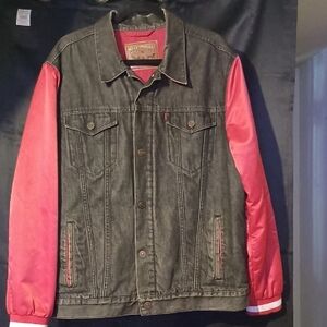 Levi's 49ers Charcoal and Red Bomber Jacket